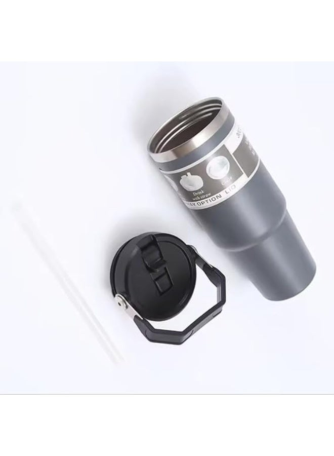 UShop U-Shop Thermal Mug with Handle ✔ Leakproof and Insulated Straw, 30 oz Capacity - Double Wall Stainless Steel Mug for Hot and Cold Drinks, 900ml Travel Water Bottle - Image 4